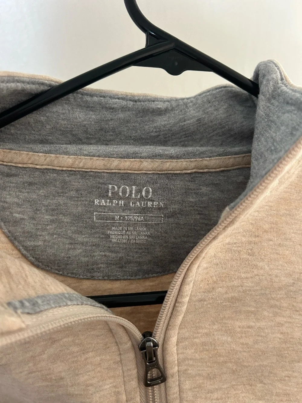 Tan Ralph Lauren mens quarter zip size M